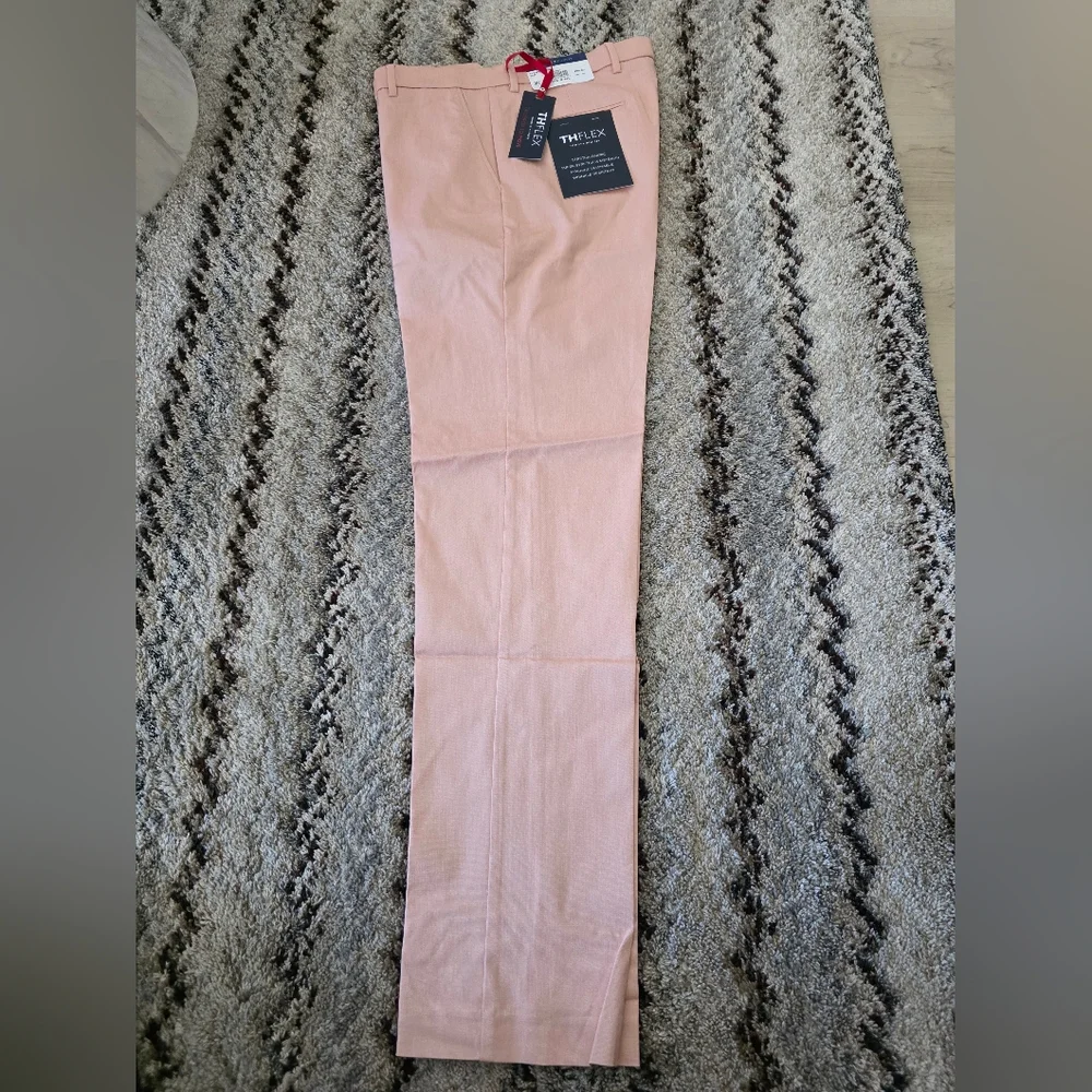 Tommy Hilfiger Mens ThFlex Dress Pants 34x34 Stretch Coral New $95 MRSP